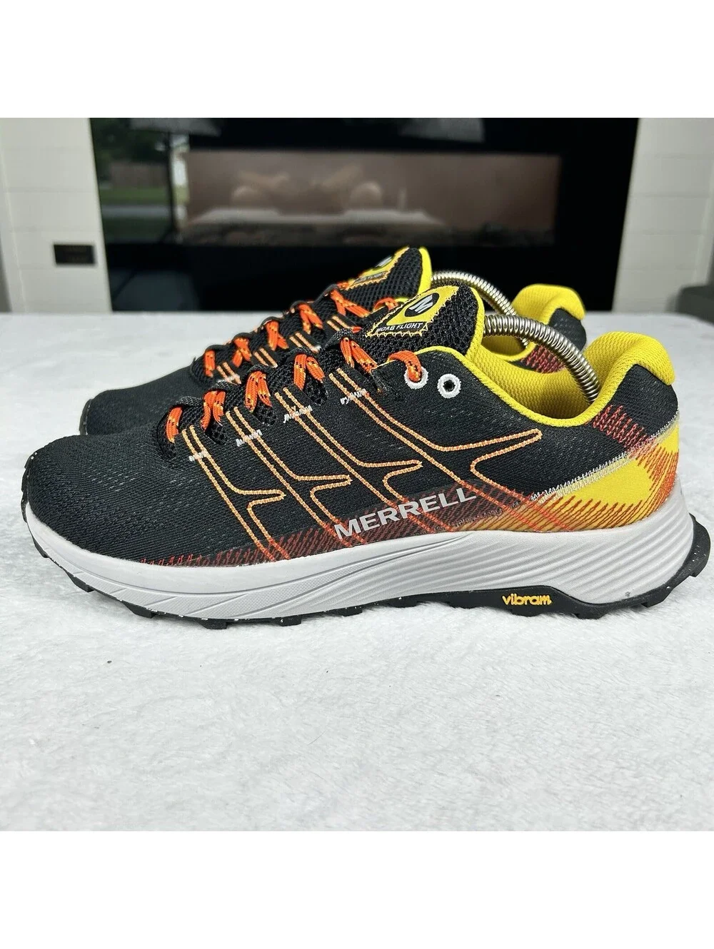Merrell Moab Flight Trail Running Shoes Mens Size 10.5 Black/Sulphur J067531 New